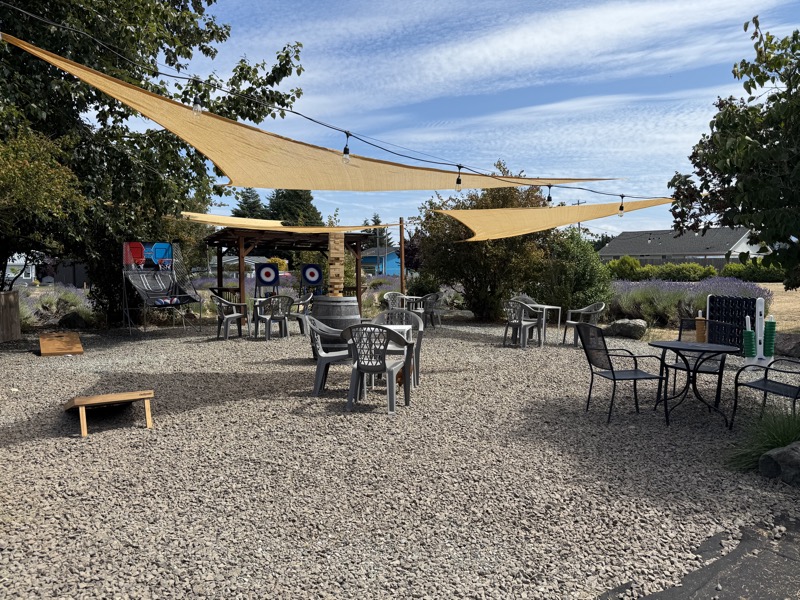 Axe throwing lanes and games area